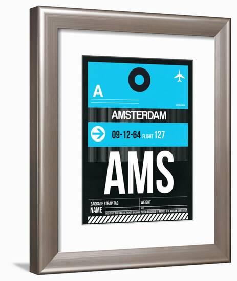 AMS Amsterdam Luggage Tag 1-NaxArt-Framed Art Print