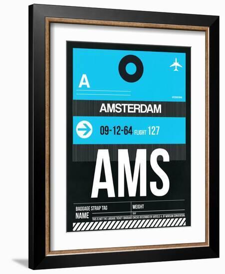 AMS Amsterdam Luggage Tag 1-NaxArt-Framed Art Print