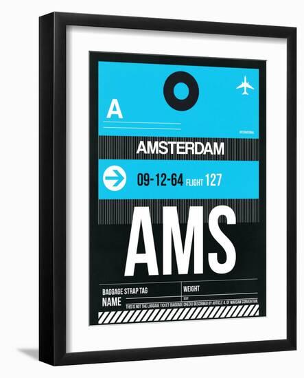 AMS Amsterdam Luggage Tag 1-NaxArt-Framed Art Print