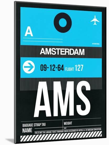 AMS Amsterdam Luggage Tag 1-NaxArt-Mounted Art Print