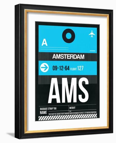 AMS Amsterdam Luggage Tag 1-NaxArt-Framed Art Print