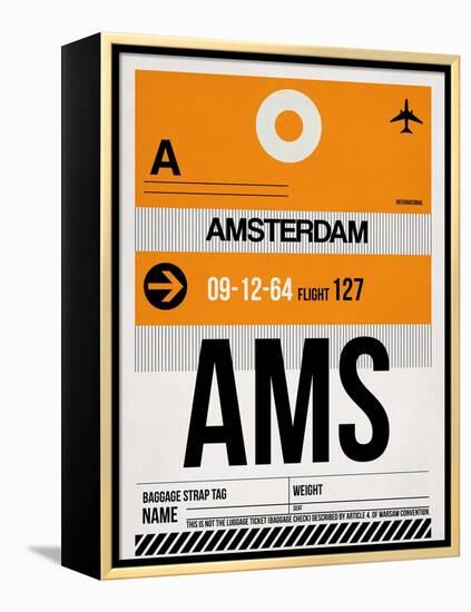 AMS Amsterdam Luggage Tag 2-NaxArt-Framed Stretched Canvas