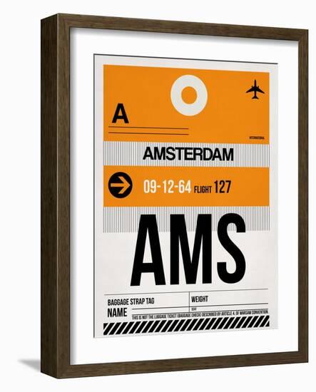 AMS Amsterdam Luggage Tag 2-NaxArt-Framed Art Print