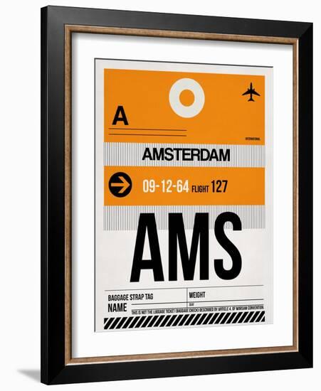 AMS Amsterdam Luggage Tag 2-NaxArt-Framed Art Print