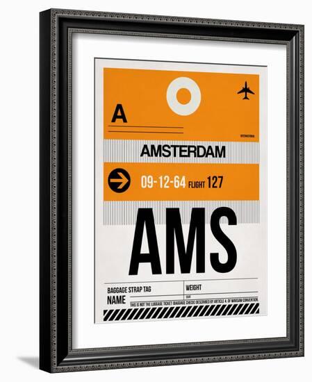 AMS Amsterdam Luggage Tag 2-NaxArt-Framed Art Print