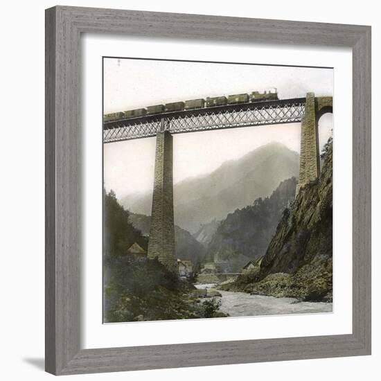 Amsteg (Switzerland), the Bridge of the Saint-Gothard Railroad, over the Reuss River, Circa 1865-Leon, Levy et Fils-Framed Photographic Print