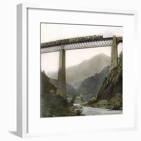 Amsteg (Switzerland), the Bridge of the Saint-Gothard Railroad, over the Reuss River, Circa 1865-Leon, Levy et Fils-Framed Photographic Print