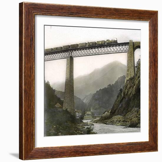 Amsteg (Switzerland), the Bridge of the Saint-Gothard Railroad, over the Reuss River, Circa 1865-Leon, Levy et Fils-Framed Photographic Print