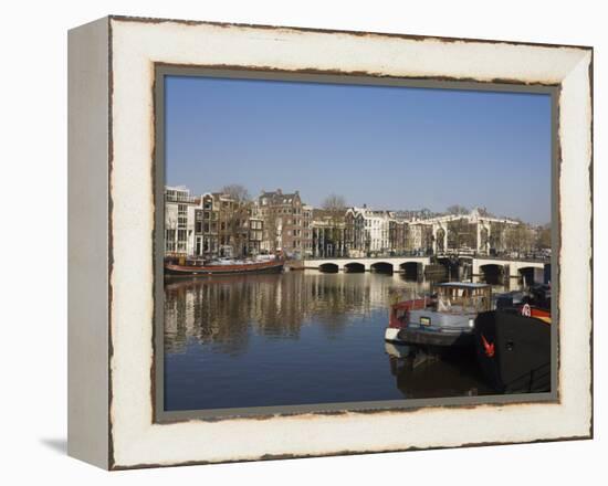 Amstel River and Magere Bridge, Amsterdam, Netherlands, Europe-Amanda Hall-Framed Premier Image Canvas