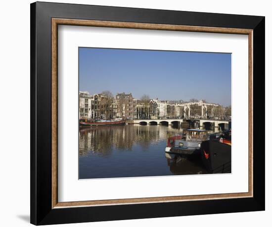 Amstel River and Magere Bridge, Amsterdam, Netherlands, Europe-Amanda Hall-Framed Photographic Print