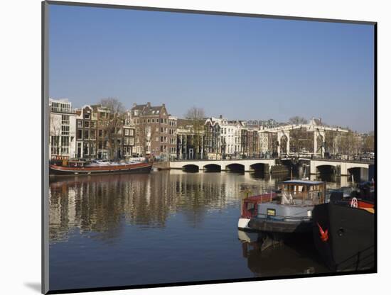 Amstel River and Magere Bridge, Amsterdam, Netherlands, Europe-Amanda Hall-Mounted Photographic Print