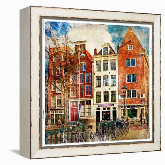 Amsterdam - Artwork In Painting Style-Maugli-l-Framed Stretched Canvas