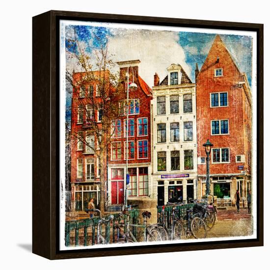 Amsterdam - Artwork In Painting Style-Maugli-l-Framed Stretched Canvas