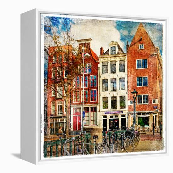 Amsterdam - Artwork In Painting Style-Maugli-l-Framed Stretched Canvas