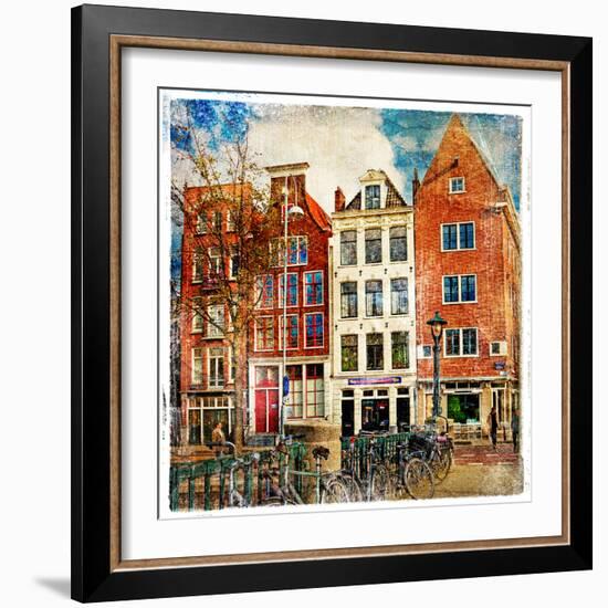 Amsterdam - Artwork In Painting Style-Maugli-l-Framed Premium Giclee Print