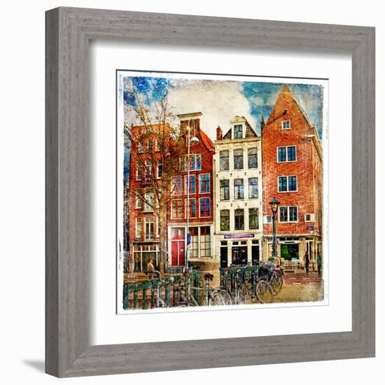 Amsterdam - Artwork In Painting Style-Maugli-l-Framed Art Print