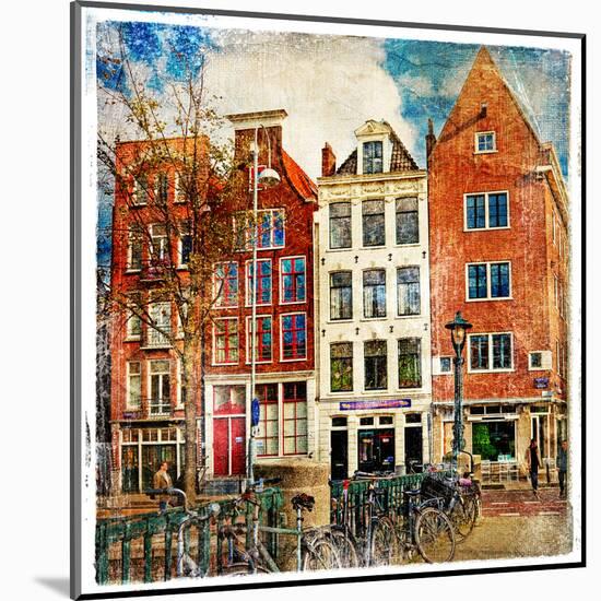 Amsterdam - Artwork In Painting Style-Maugli-l-Mounted Art Print