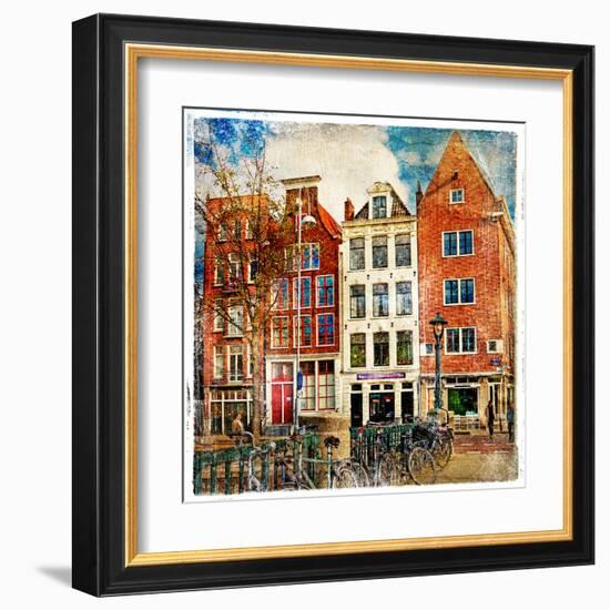 Amsterdam - Artwork In Painting Style-Maugli-l-Framed Art Print