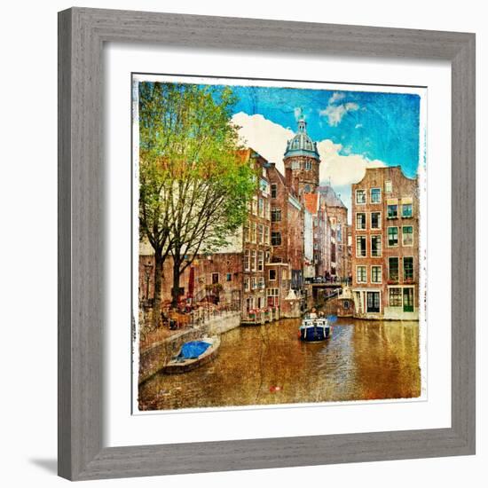 Amsterdam - Artwork In Painting Style-Maugli-l-Framed Art Print