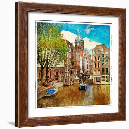 Amsterdam - Artwork In Painting Style-Maugli-l-Framed Art Print