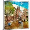 Amsterdam - Artwork In Painting Style-Maugli-l-Mounted Art Print