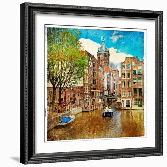 Amsterdam - Artwork In Painting Style-Maugli-l-Framed Art Print