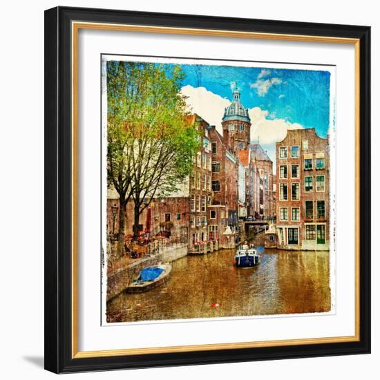 Amsterdam - Artwork In Painting Style-Maugli-l-Framed Art Print