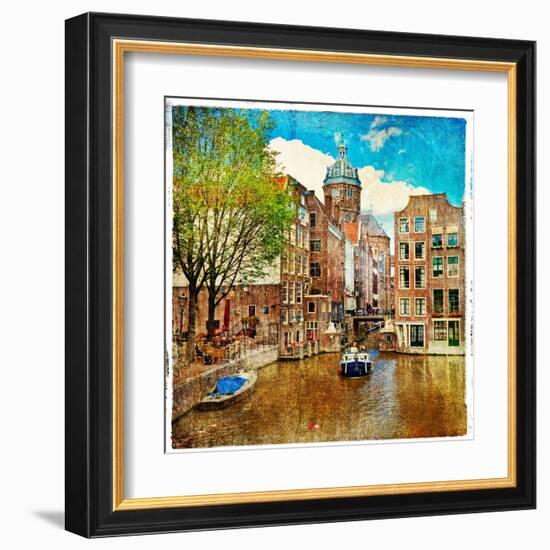 Amsterdam - Artwork In Painting Style-Maugli-l-Framed Art Print