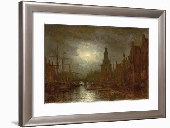 Amsterdam at Night, 1870s-Aleksei Petrovich Bogolyubov-Framed Giclee Print