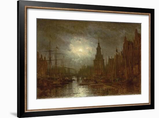 Amsterdam at Night, 1870s-Aleksei Petrovich Bogolyubov-Framed Giclee Print