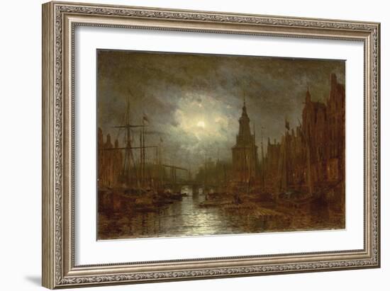 Amsterdam at Night, 1870s-Aleksei Petrovich Bogolyubov-Framed Giclee Print