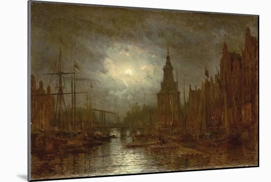 Amsterdam at Night, 1870s-Aleksei Petrovich Bogolyubov-Mounted Giclee Print