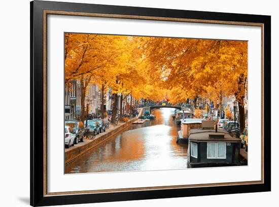 Amsterdam Autumn. Beautiful Places in Europe-Skreidzeleu-Framed Photographic Print