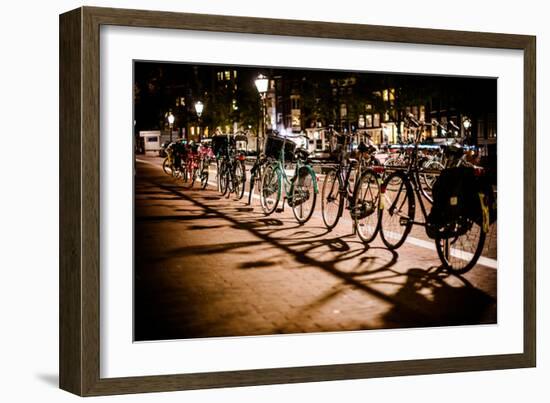 Amsterdam Bikes at Night I-Erin Berzel-Framed Photographic Print