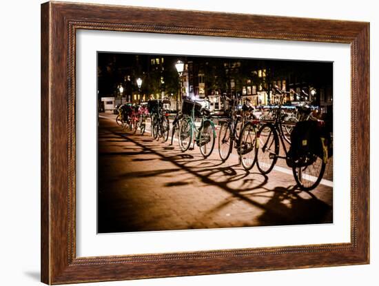 Amsterdam Bikes at Night I-Erin Berzel-Framed Photographic Print