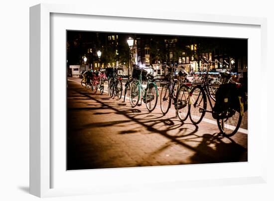 Amsterdam Bikes at Night I-Erin Berzel-Framed Photographic Print