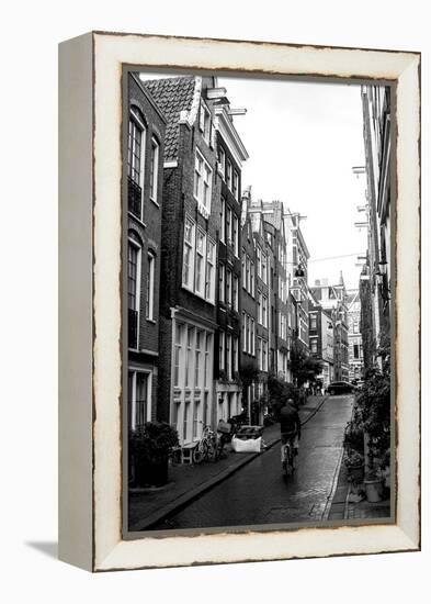 Amsterdam Black and White Street-Erin Berzel-Framed Premier Image Canvas