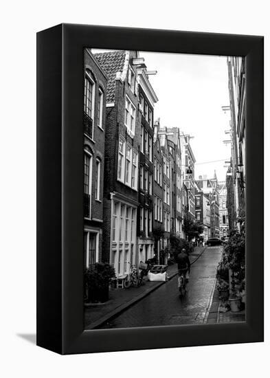 Amsterdam Black and White Street-Erin Berzel-Framed Premier Image Canvas