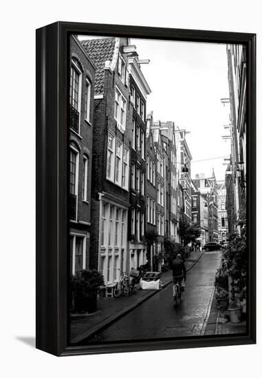 Amsterdam Black and White Street-Erin Berzel-Framed Premier Image Canvas