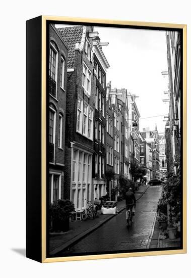 Amsterdam Black and White Street-Erin Berzel-Framed Premier Image Canvas