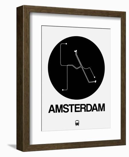 Amsterdam Black Subway Map-NaxArt-Framed Premium Giclee Print