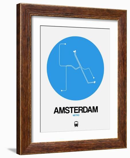 Amsterdam Blue Subway Map-NaxArt-Framed Art Print