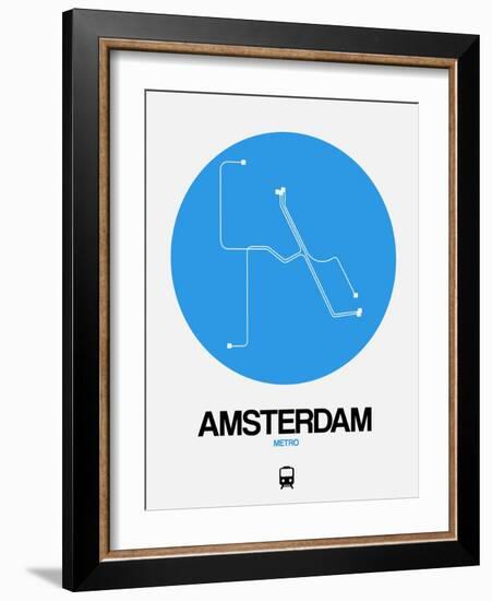 Amsterdam Blue Subway Map-NaxArt-Framed Art Print