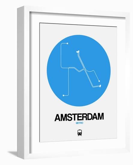 Amsterdam Blue Subway Map-NaxArt-Framed Art Print