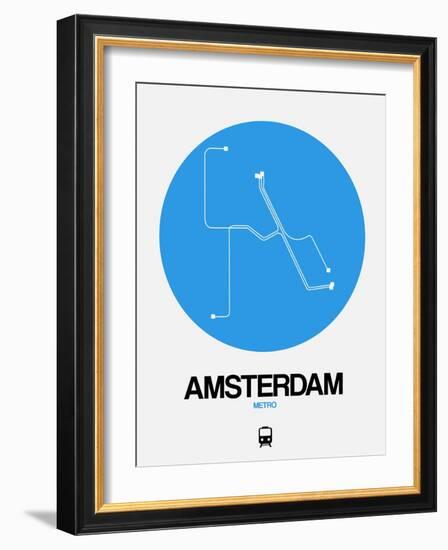 Amsterdam Blue Subway Map-NaxArt-Framed Art Print