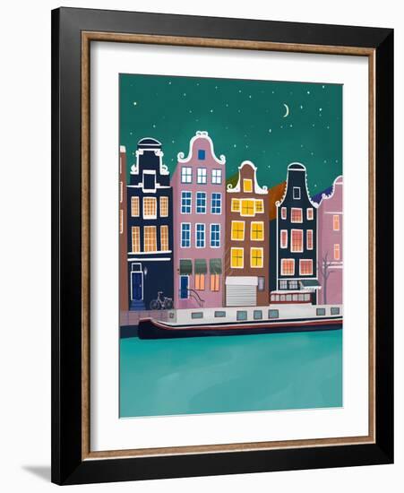Amsterdam by Night-Petra Lizde-Framed Giclee Print