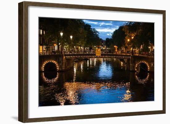 Amsterdam Canal at Night I-Erin Berzel-Framed Photographic Print