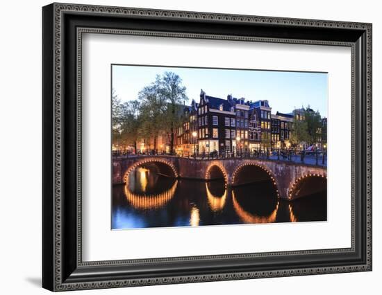 Amsterdam Canals at Dusk-Fraser Hall-Framed Photographic Print