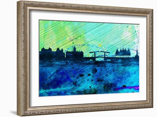 Amsterdam City Skyline-NaxArt-Framed Art Print