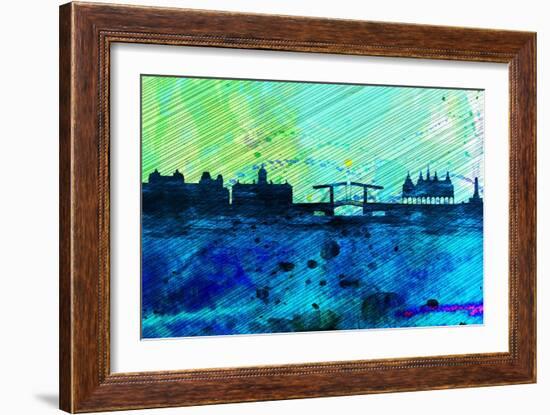 Amsterdam City Skyline-NaxArt-Framed Art Print